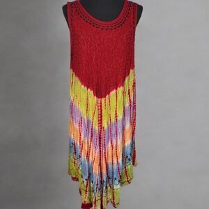 Women's Rima Short Sleeve Umbrella‎ Summer Dress Casual Tie Dye Chic Sundress